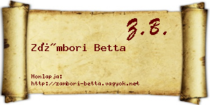 Zámbori Betta névjegykártya